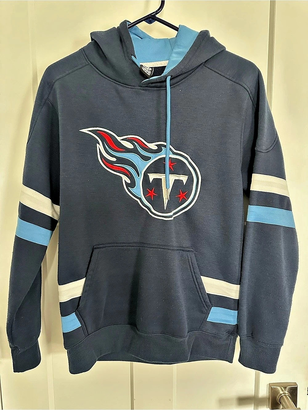 NFL Team Apparel Tennessee Titans Pullover Hoodie Blue & Black Adult Small